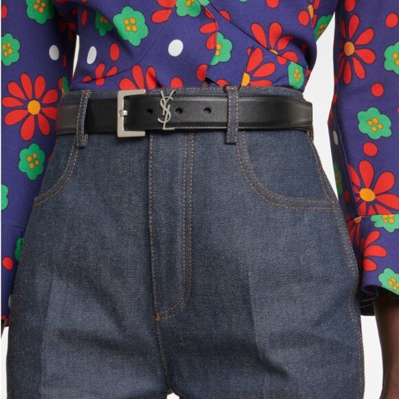 Authentic Saint Laurent YSL Monogram Cassandre Leather Belt 85 - Picture 14 of 14